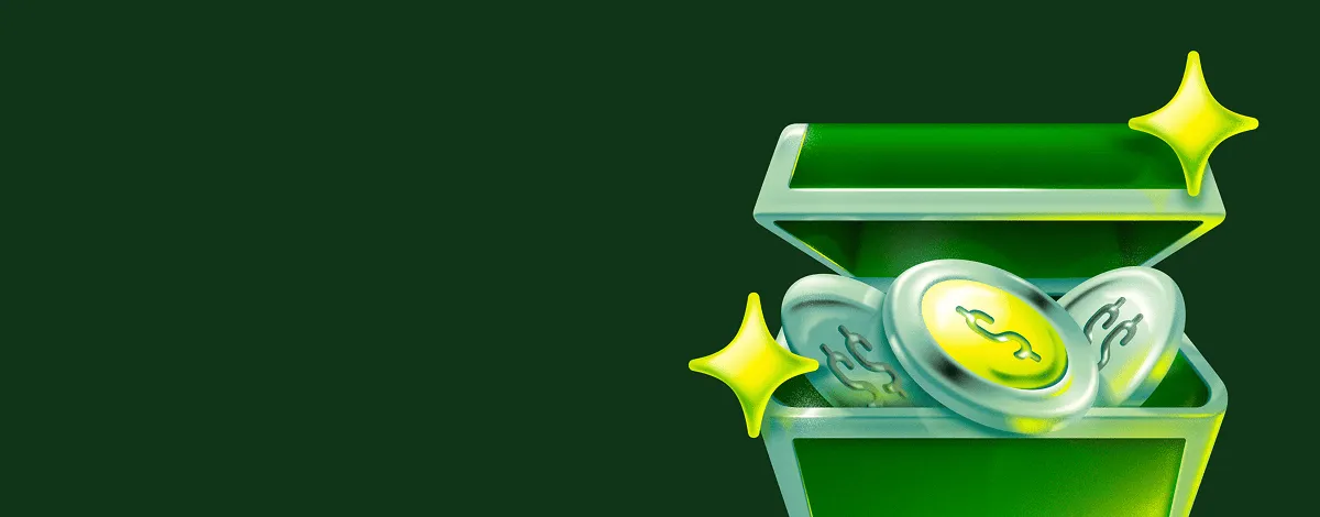 Baú do Ton com interior com moedas e estrelas brilhando