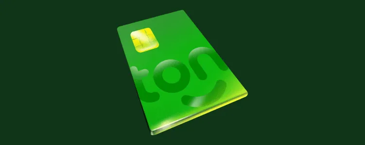 Ilustração de um cartão verde com a logo do Ton.