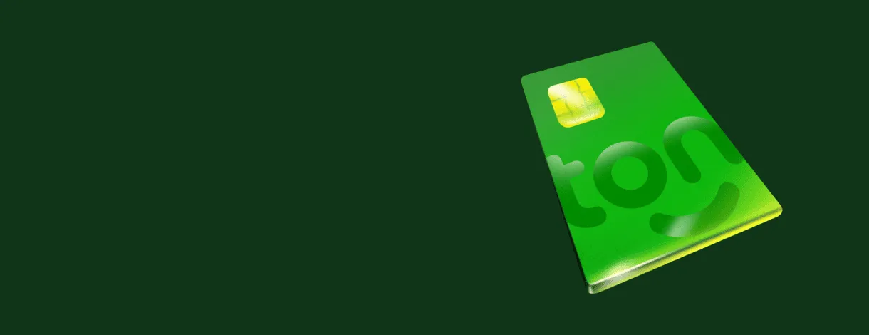 Ilustração de um cartão verde com a logo do Ton.